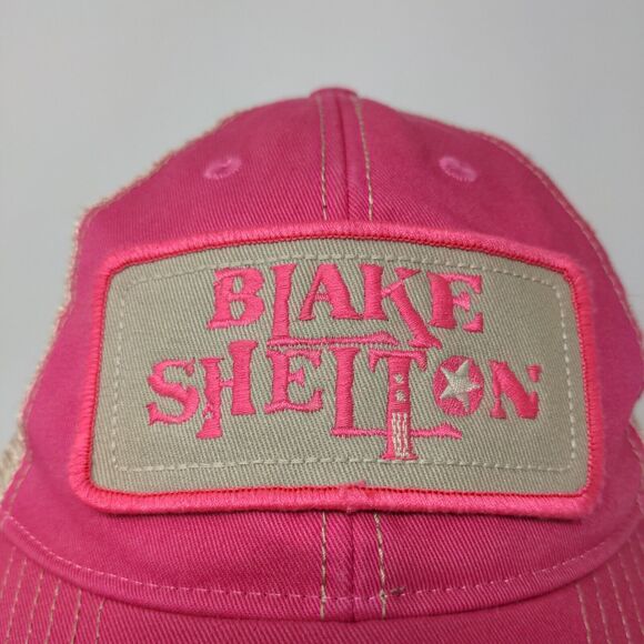 Blake Shelton Womens Snapback Mesh Back Hat Pink Adjustable Embroidered Logo - Picture 4 of 11